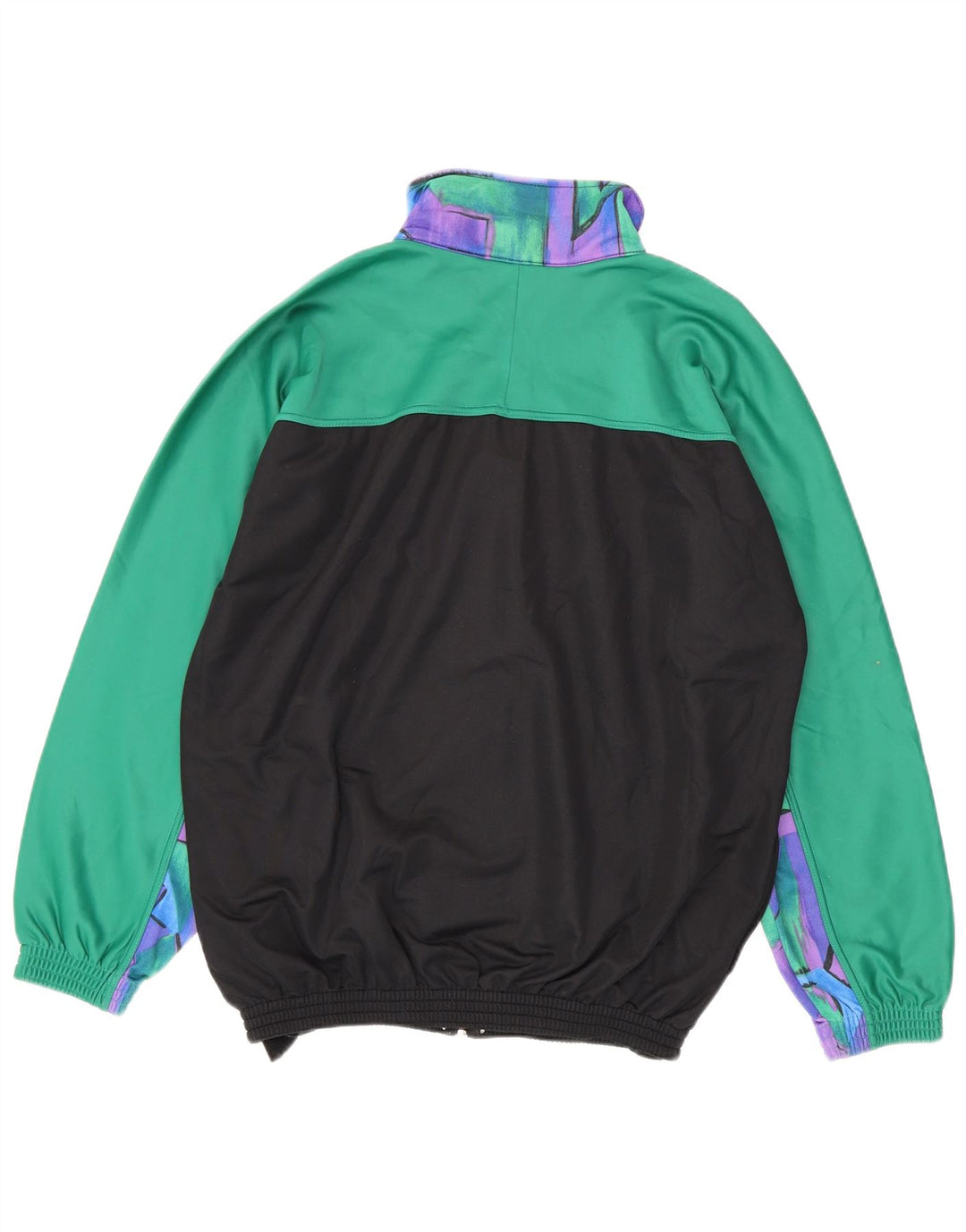 Vintage hombres gráfico chándal top chaqueta grande multicolor colorblock