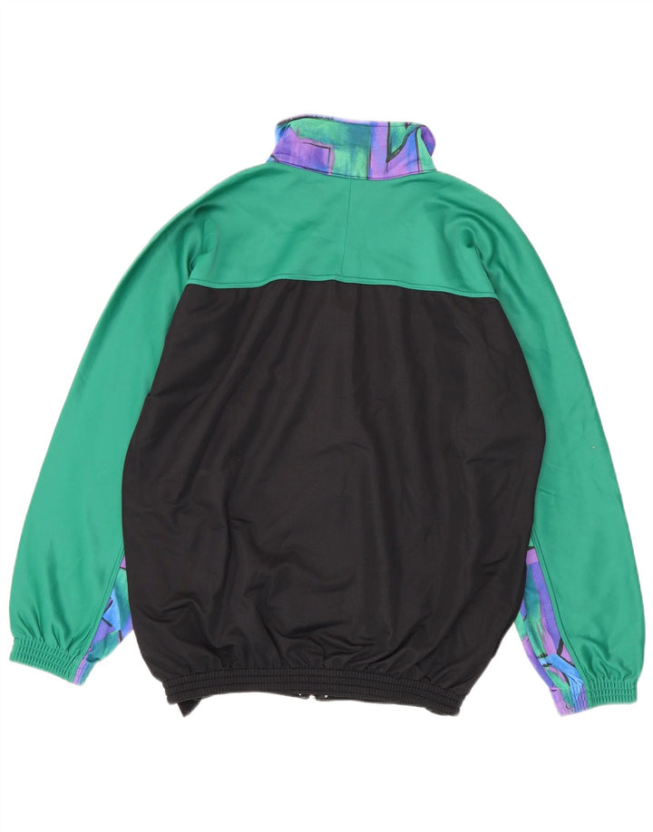 Vintage hombres gráfico chándal top chaqueta grande multicolor colorblock