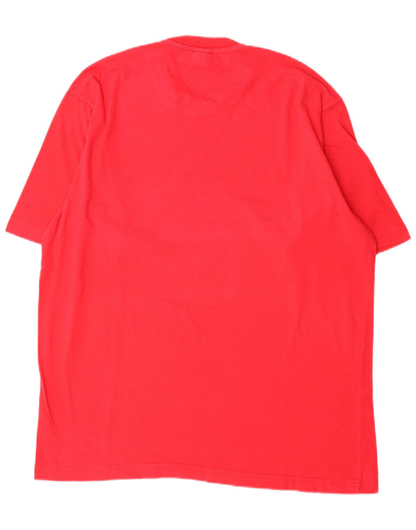 Adidas - Camiseta gráfica para hombre, talla grande, algodón rojo