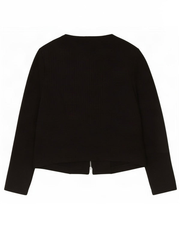 Marks & Spencer Chaqueta tipo blazer con cremallera completa para mujer UK 40 Mediano Poliéster negro