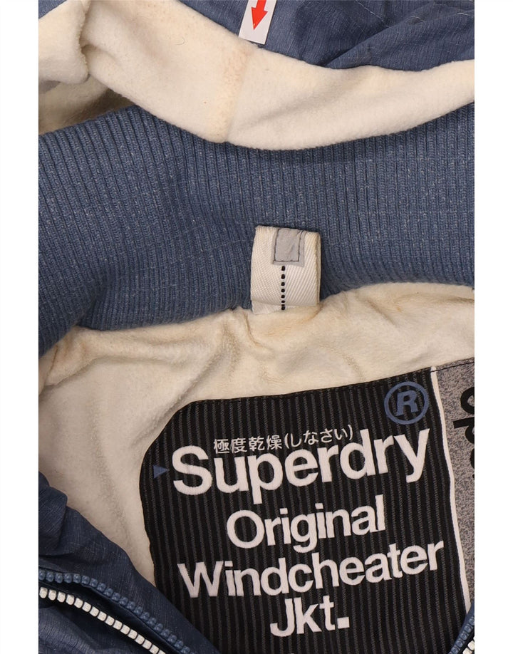 Superdry Chaqueta Cortavientos Gráfica para Mujer UK 44 Azul Medio