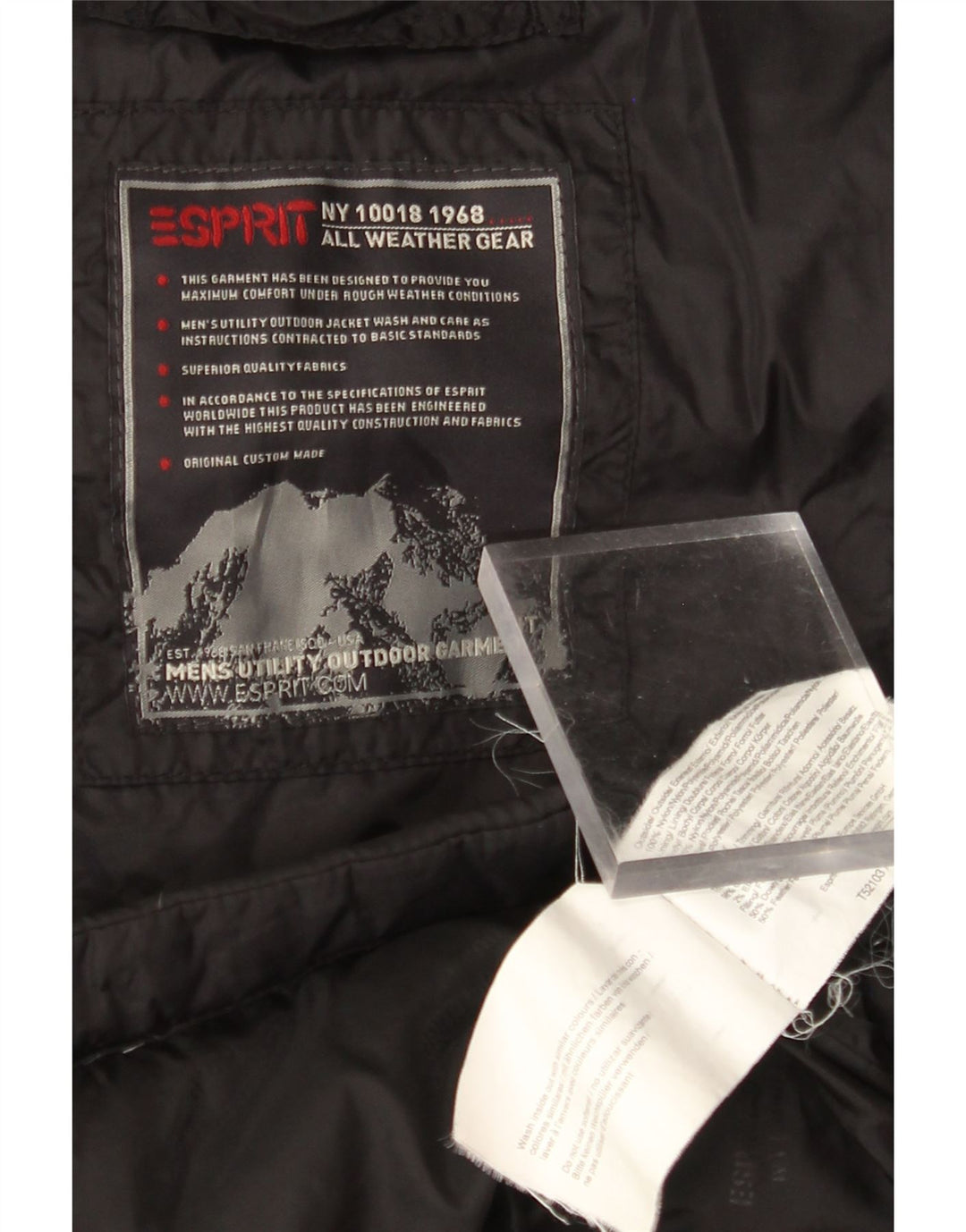 ESPRIT Chaleco acolchado para hombre UK 38 Medium Black Nylon