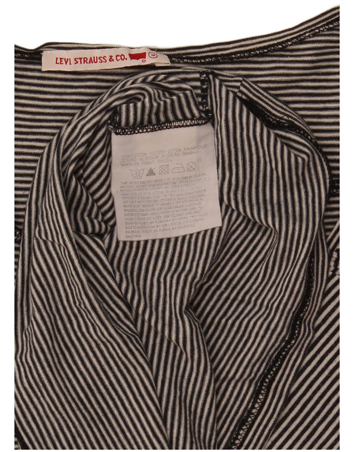 Levi's Top de mujer de manga larga UK 44 Algodón a rayas negro mediano