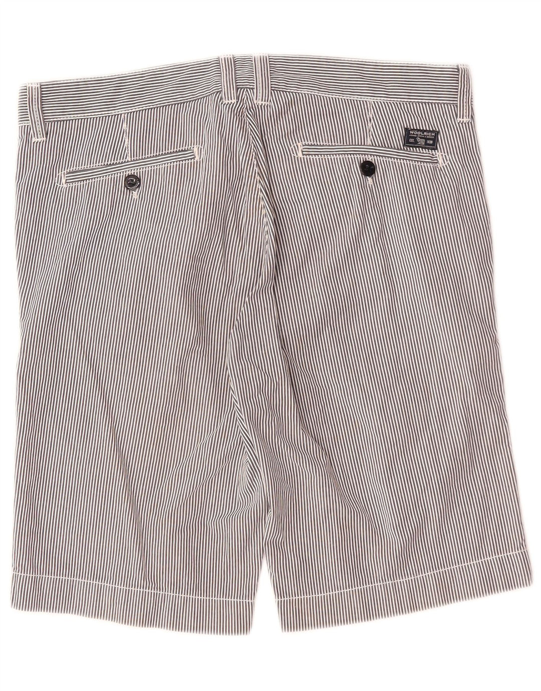 Woolrich Pantalones cortos chinos para hombre W33 Algodón a rayas azul marino mediano