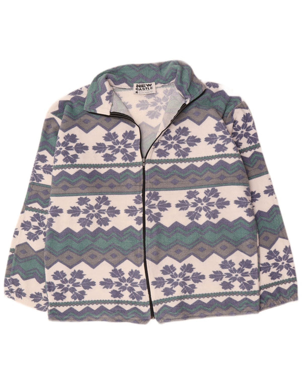 Vintage Mens Fleece Chaqueta Reino Unido 42 XL Multicolor Fair Isle