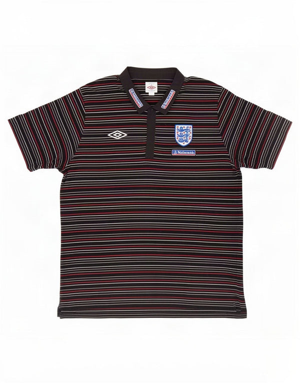 Umbro Polo con gráfico de Inglaterra para hombre, talla 3XL, algodón a rayas multicolor