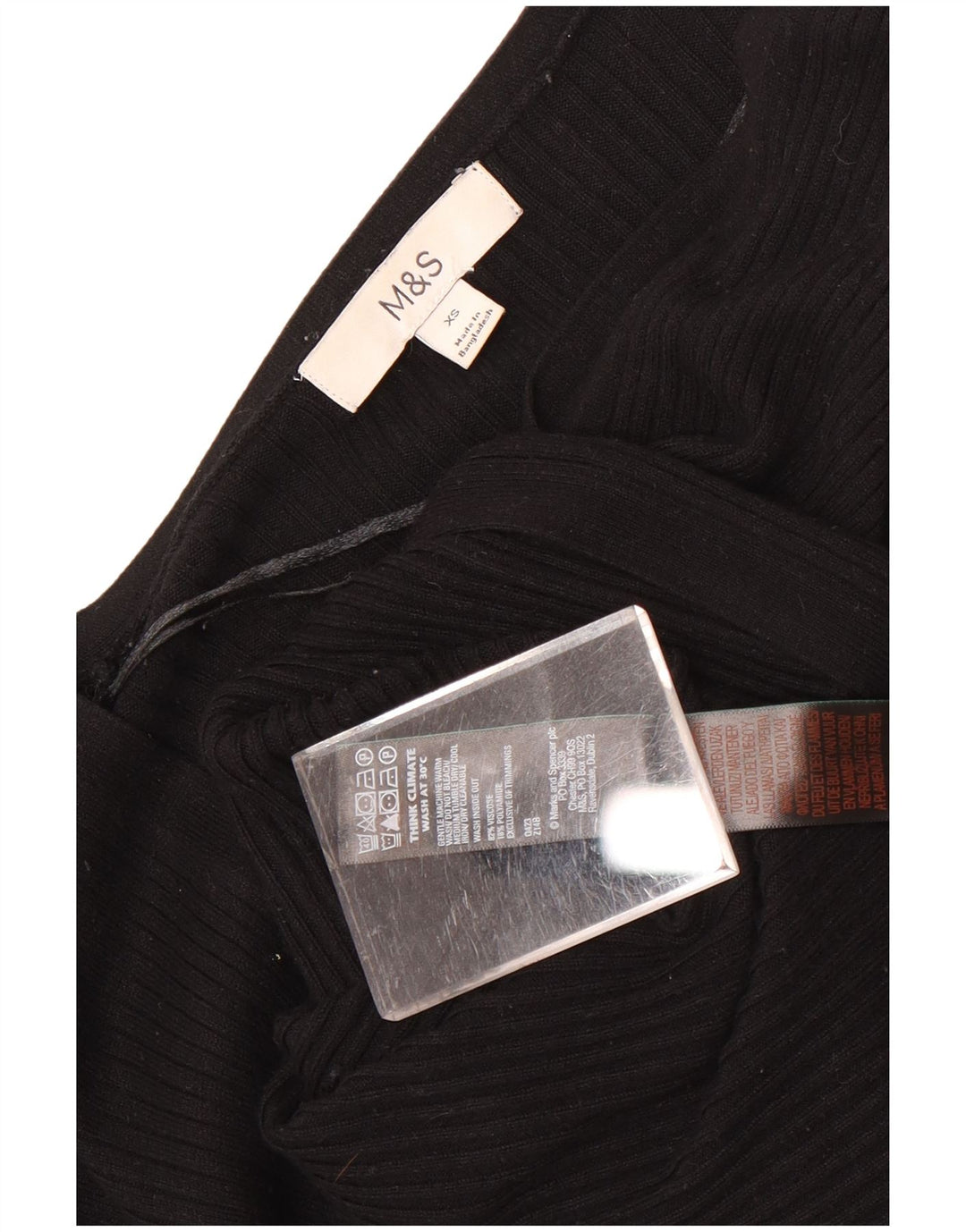 Marks & Spencer Suéter tipo cárdigan abierto de gran tamaño para mujer UK 6 XS Negro