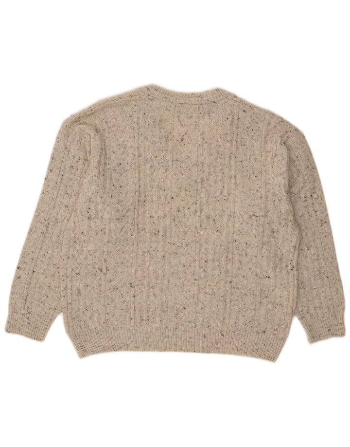 Canda Hombre Jersey Con Cuello En V Jersey Acrílico Moteado Gris Medio