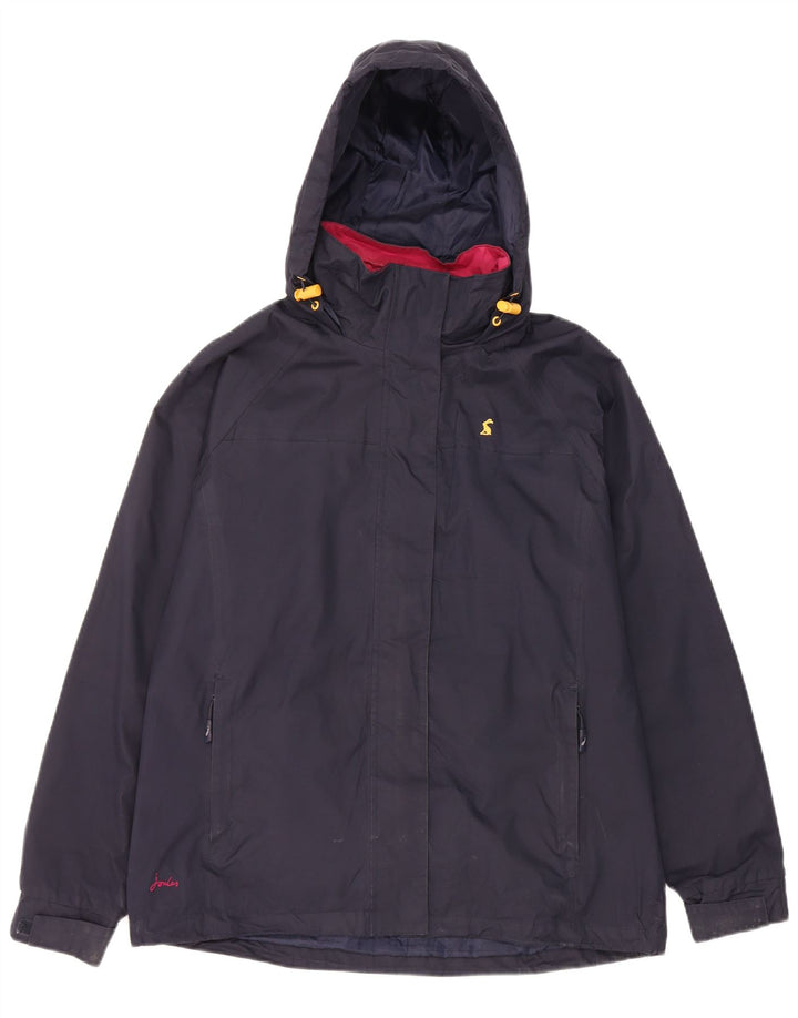 Chaqueta impermeable con capucha para mujer Joules UK 12 Medium Azul marino Poliéster