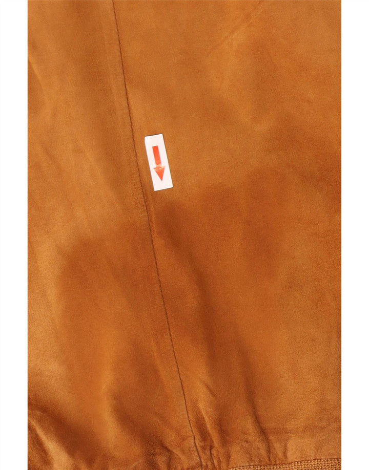 Gimo's Chaqueta bomber de ante para hombre, Reino Unido 40, cuero beige grande
