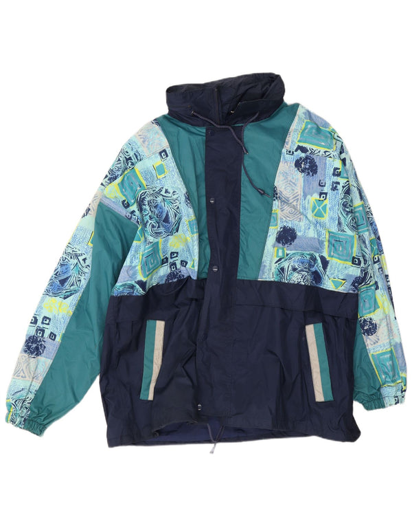 Shamp Chubasquero Hombre UK 42 XL Azul Marino Colorblock Poliamida