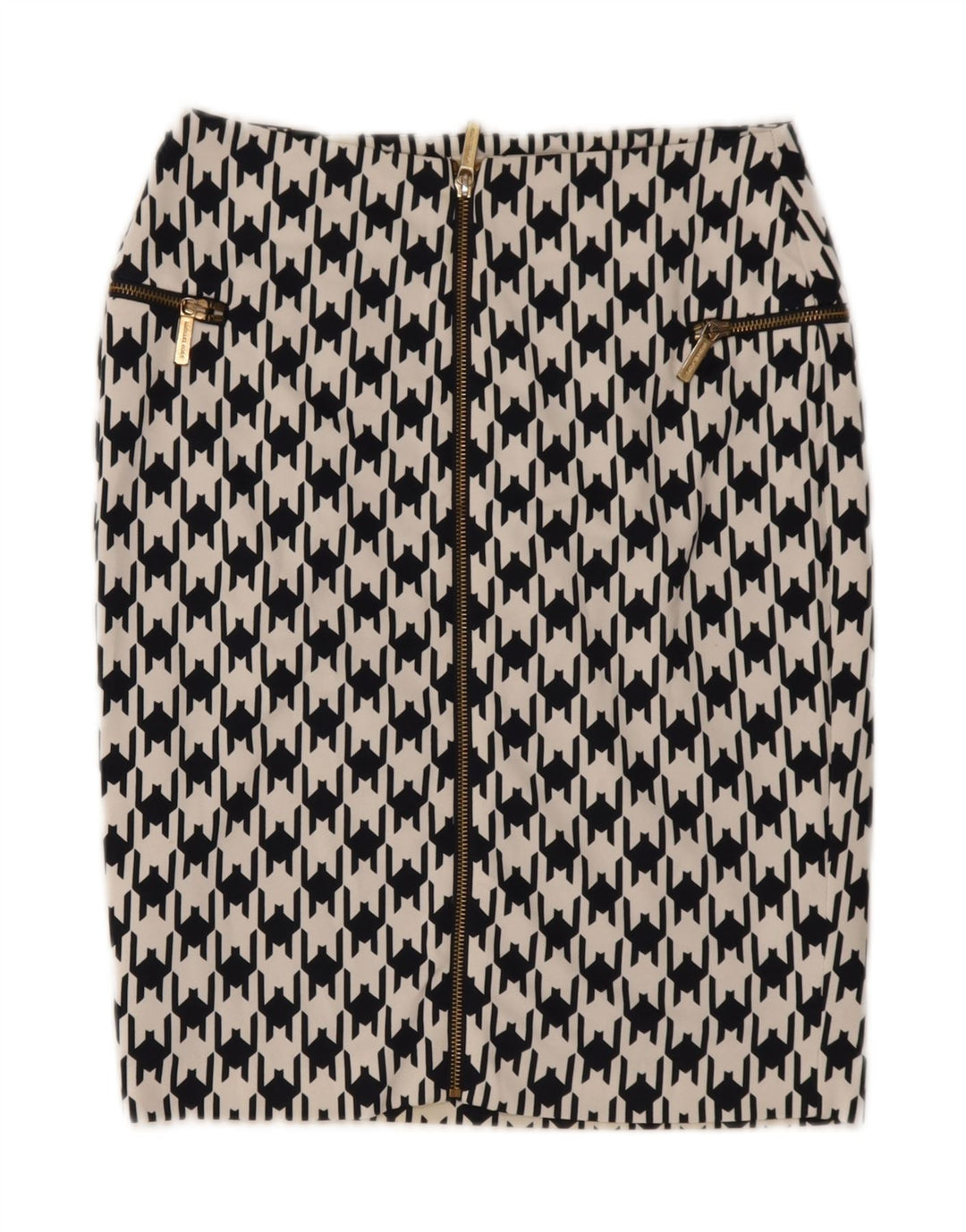 Michael Kors Falda lápiz para mujer US 4 Small W27 Poliéster de pata de gallo negro