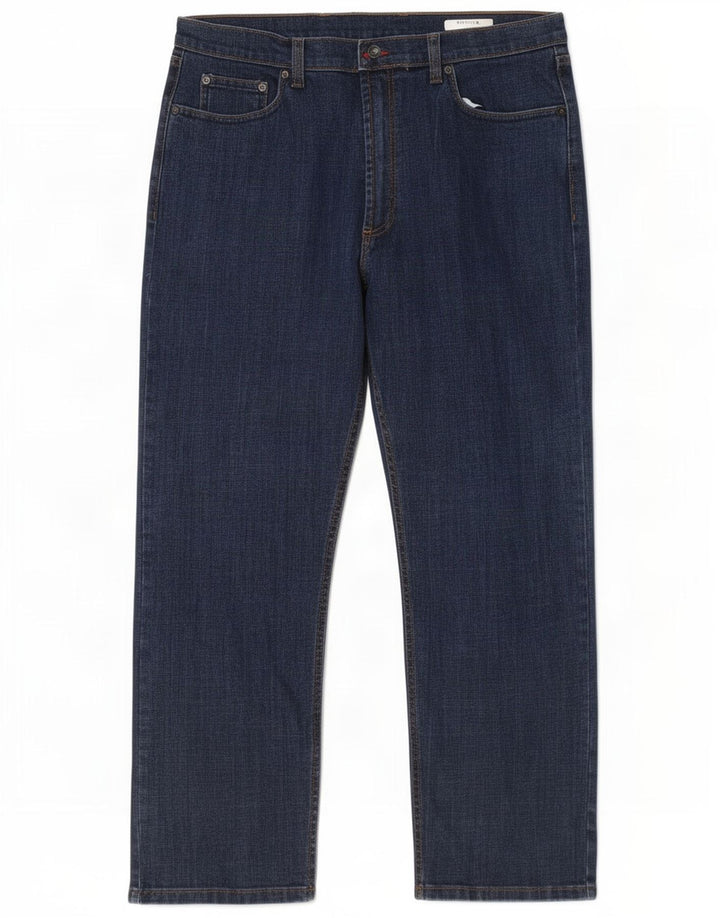 Marks & Spencer Vaqueros rectos regulares para hombre W38 L29 Algodón azul