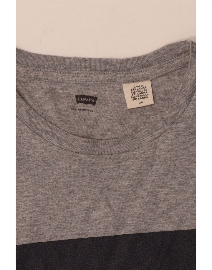 Levi's Camiseta gráfica para hombre Top grande gris moteado