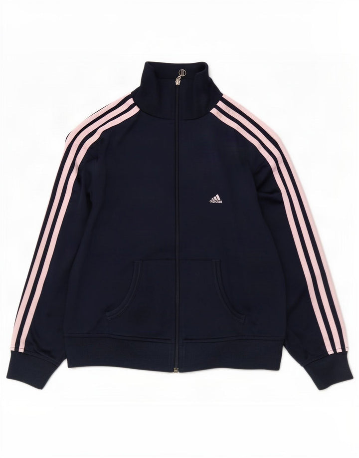 Adidas - Chaqueta de chándal para mujer, talla 40, tamaño mediano, azul marino, poliéster