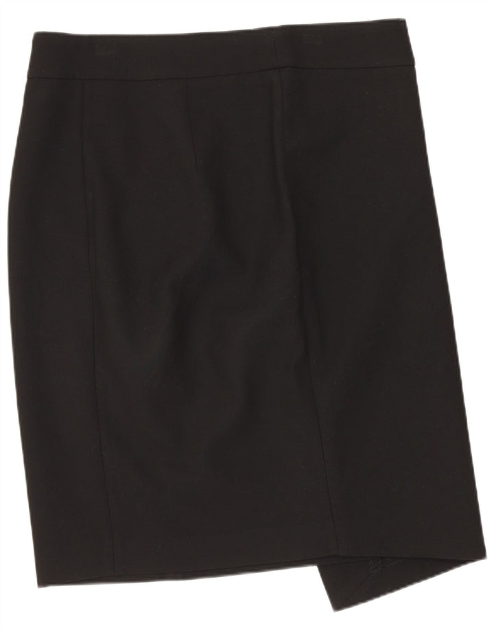 ZARA Mujer Falda Lápiz Grande W32 Poliéster Negro