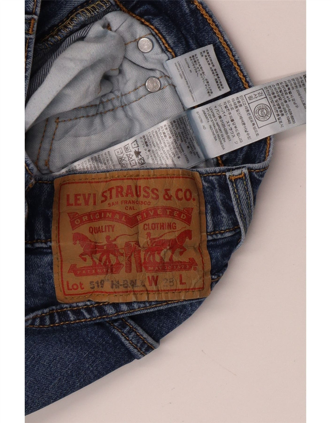 Vaqueros Levi's Mujer 519 Skinny W28 L29 Algodón Azul