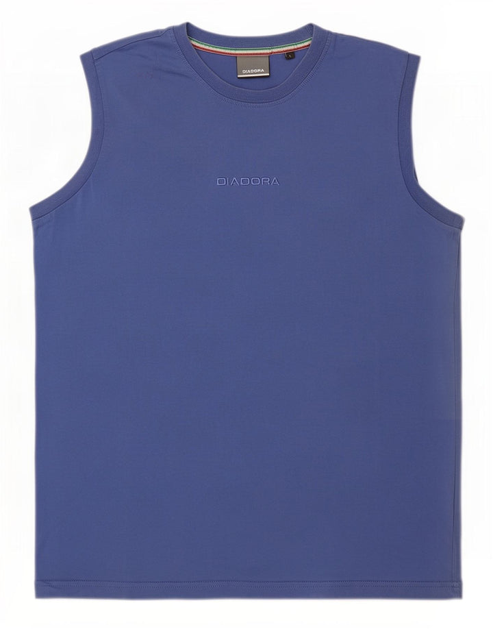 Diadora Hombre Chaleco Top Grande Azul Algodón
