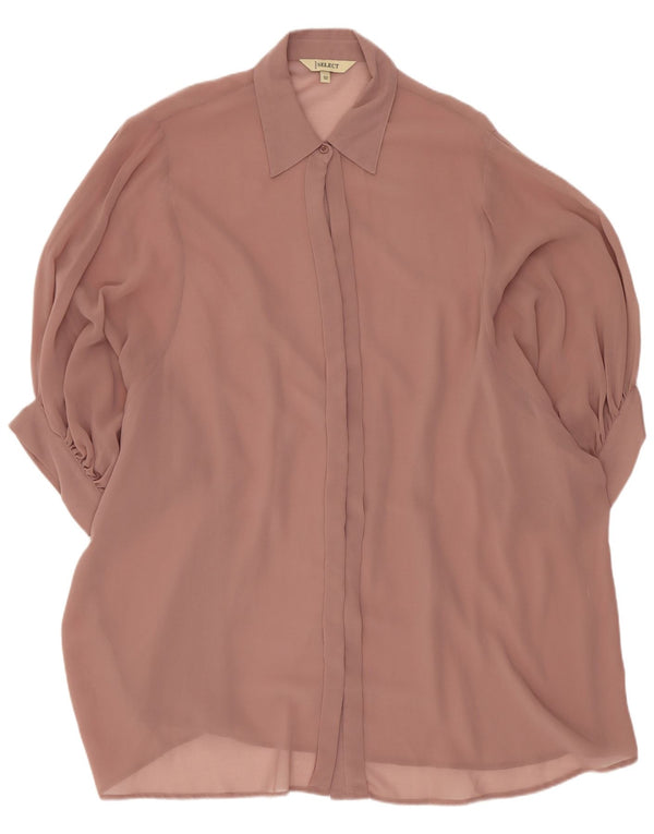 Vintage mujer manga corta camisa blusa IT 52 2XL rosa