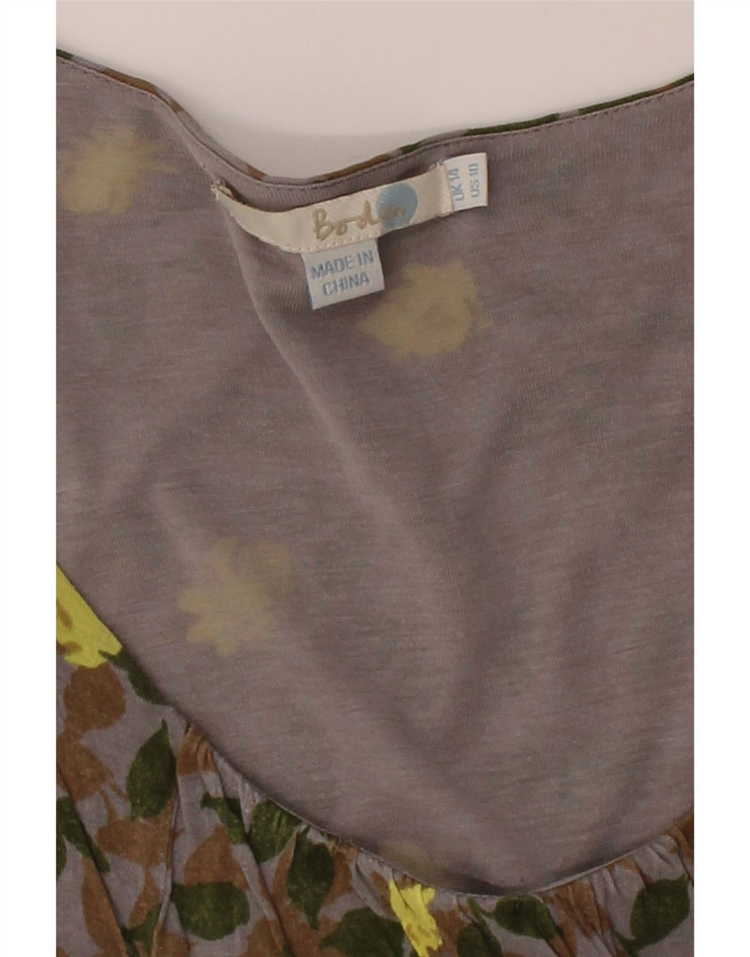 BODEN Womens Long Sleeve Blouse Top UK 14 Medium  Grey Floral Lyocell Vintage Boden and Second-Hand Boden from Messina Hembry 