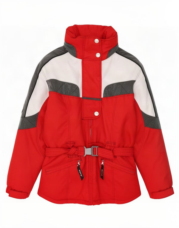 Sorry Chaqueta de esquí con capucha para mujer UK 40 Large Red Colourblock