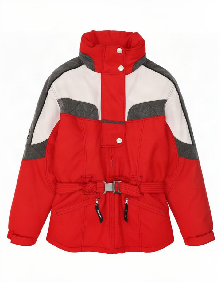 Sorry Chaqueta de esquí con capucha para mujer UK 40 Large Red Colourblock