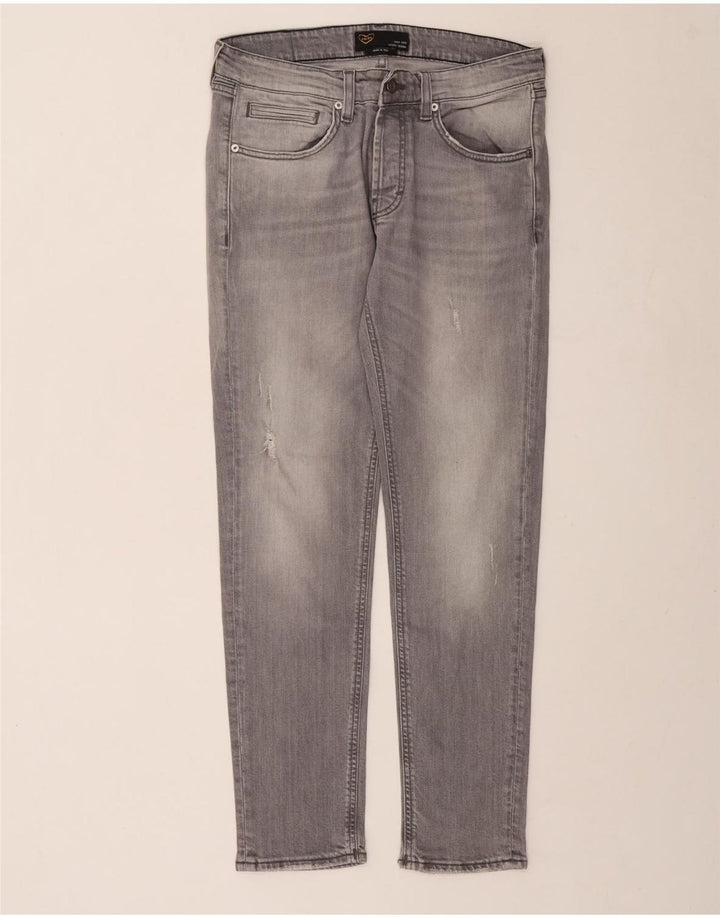 POP 84 Vaqueros ajustados desgastados para hombre W33 L29 Algodón gris