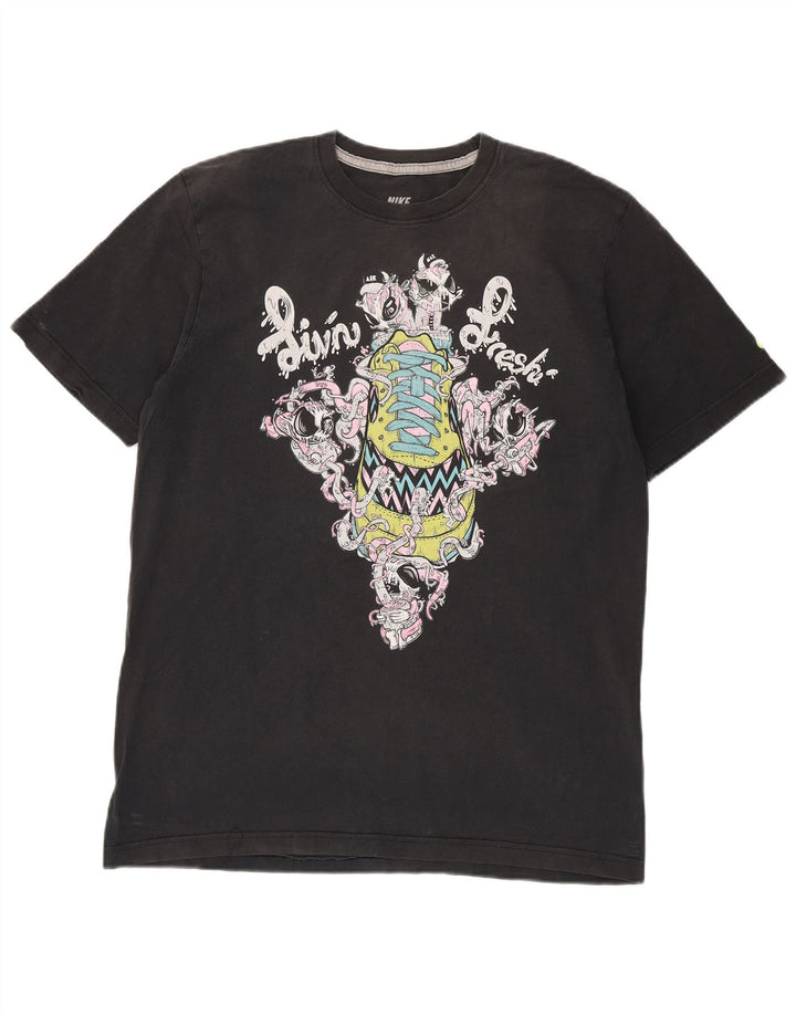 Nike Camiseta gráfica de ajuste estándar para hombre, talla grande, color negro