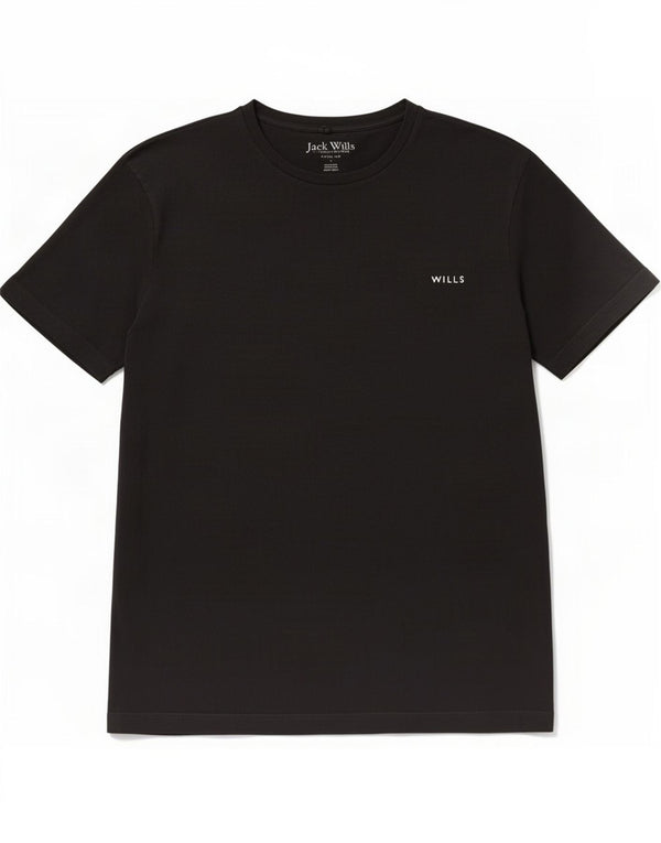 Jack Wills - Camiseta de corte clásico para hombre, talla pequeña, algodón negro