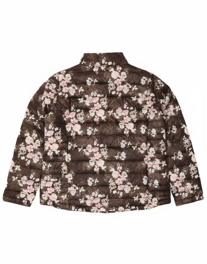 JANINA Chaqueta acolchada para mujer IT 46 Large Brown Floral