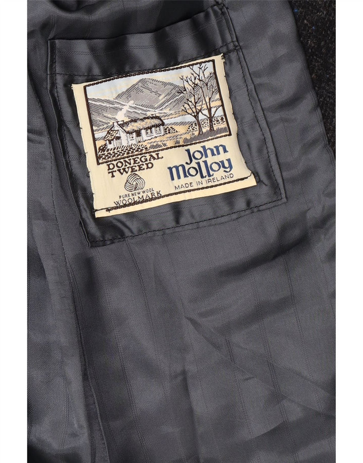 JOHN MOLLOY Chaqueta tipo blazer de tweed Donegal para mujer UK 40 Gris medio