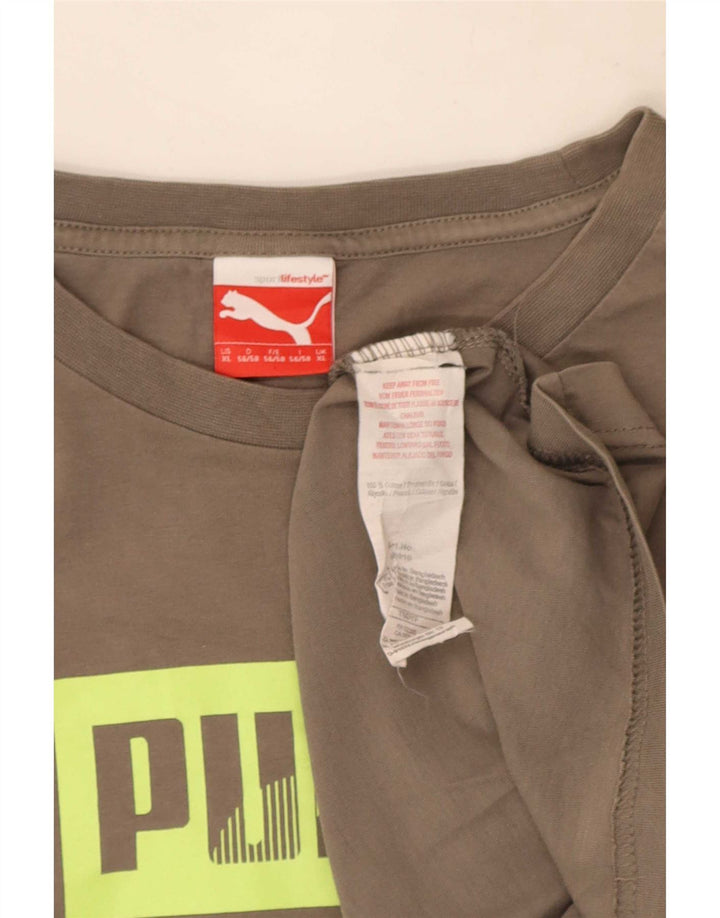 Puma Camiseta gráfica para hombre Top XL Gris Algodón
