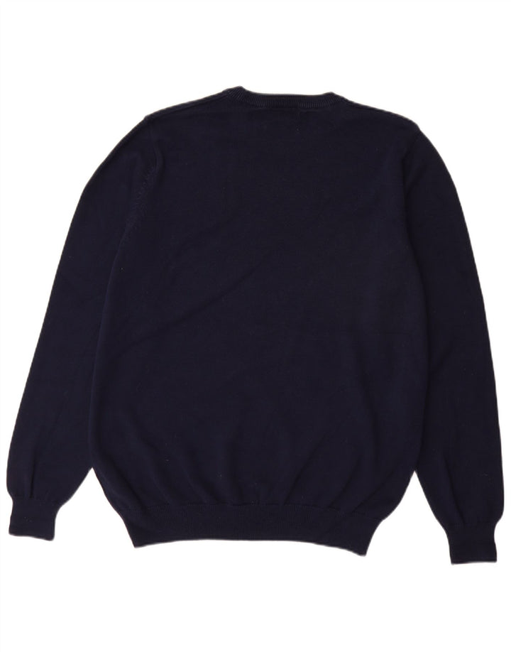 Marks & Spencer - Jersey de cuello redondo para hombre, talla grande, algodón azul marino