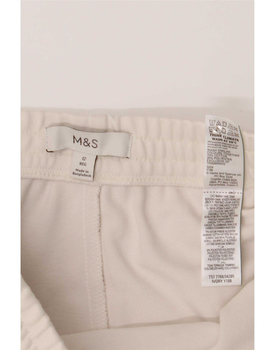 Marks & Spencer Pantalones de Chándal para Mujer UK 12 Medium Off White
