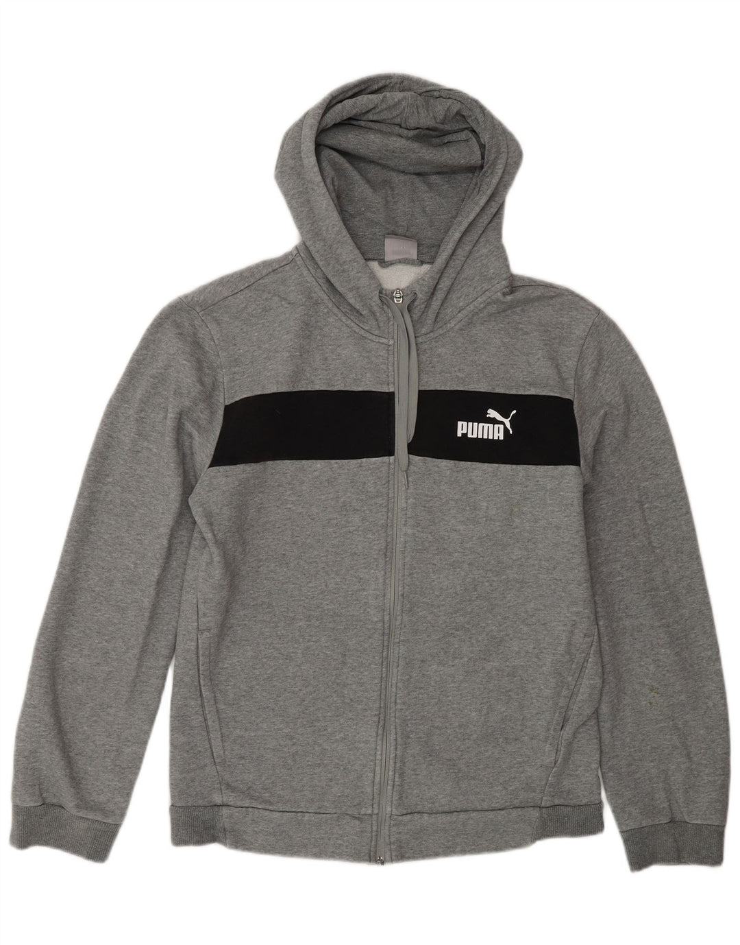 Puma Hombre Sudadera Con Capucha Y Cremallera De Algodón Color Block Gris Medio