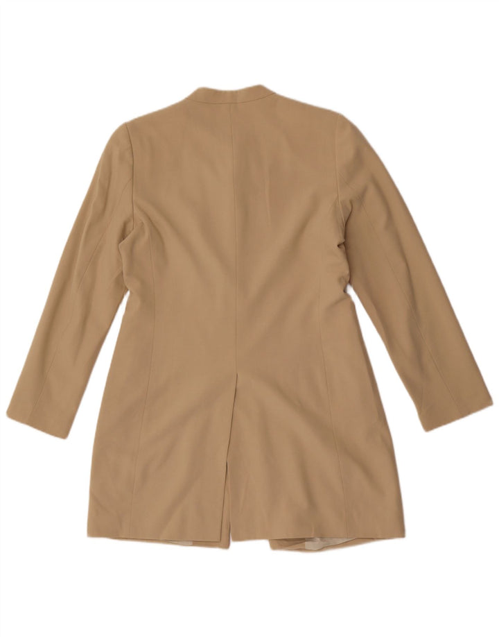 Marks & Spencer Chaqueta tipo blazer larga para mujer UK 8 Small Beige Poliéster