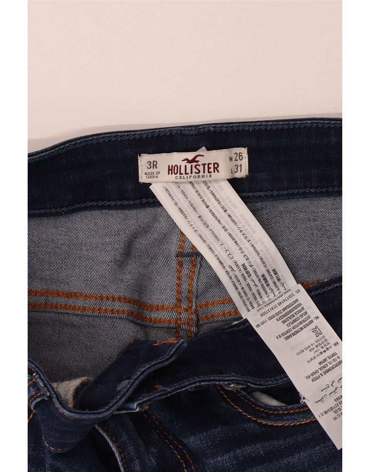 HOLLISTER Jeans ajustados desgastados para mujer US 3 XS W26 L31 Algodón azul