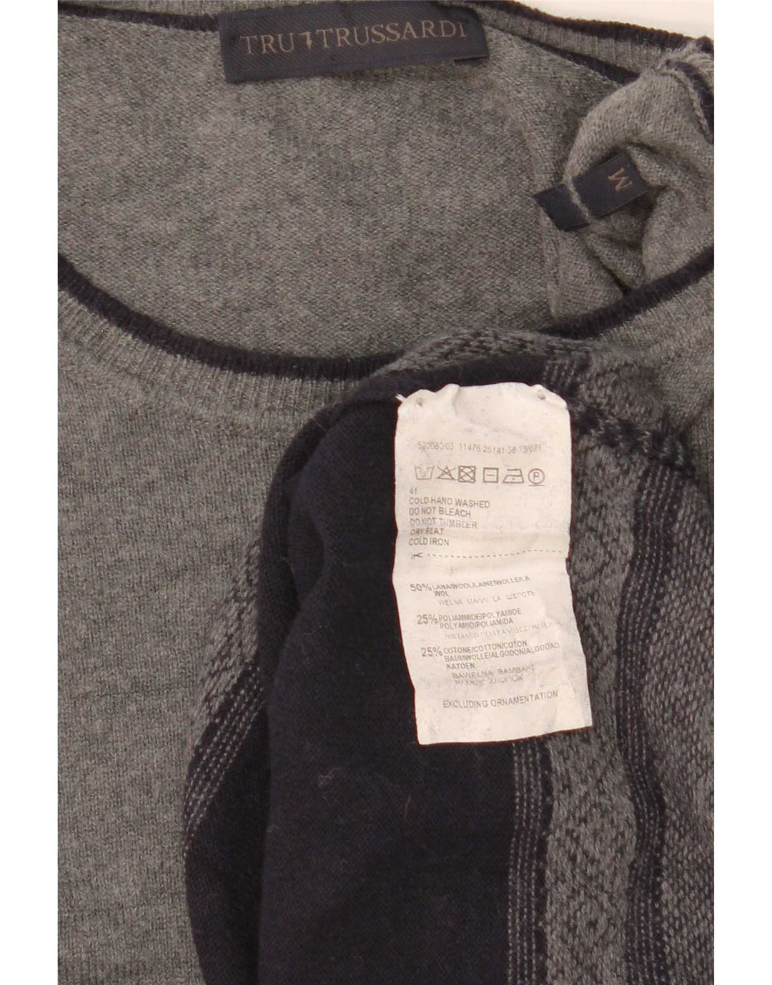 Trussardi Jersey Con Cuello Barco Hombre Azul Marino Medio Colorblock