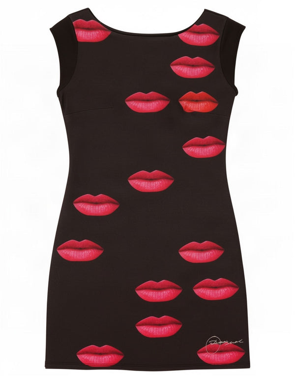 Desigual Vestido tubo gráfico para mujer UK 12 Medium Black