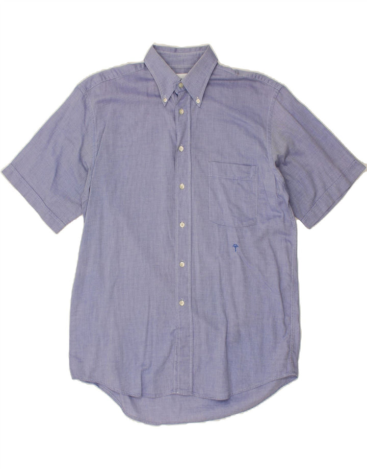 JOOP Mens Short Sleeve Shirt Size 41 16 Large Blue Cotton Vintage Joop and Second-Hand Joop from Messina Hembry 