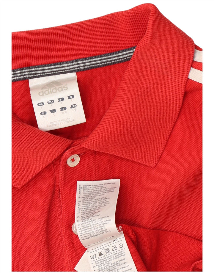 Adidas Polo Hombre Grande Rojo Algodón