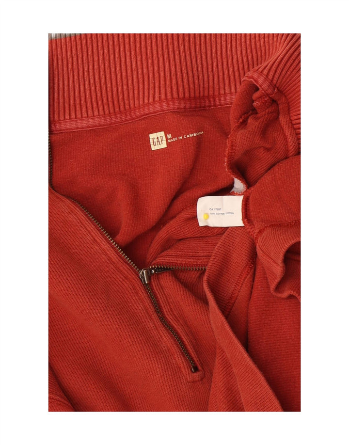 Gap Hombre Sudadera Con Cremallera Y Cuello Jersey De Algodón Rojo Medio
