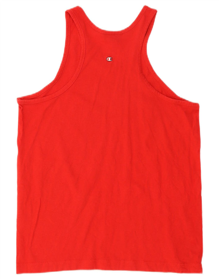 Champion Camiseta sin mangas gráfica para mujer UK 46 Grande Algodón rojo