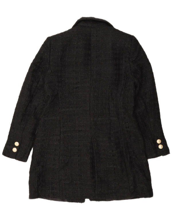 Zara Mujer Abrigo UK 46 Grande Negro Moteado