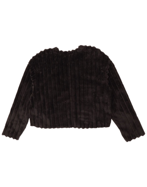 Zara Mujer Crop Jersey De Forro Extragrande UK 8 Small Poliéster Negro