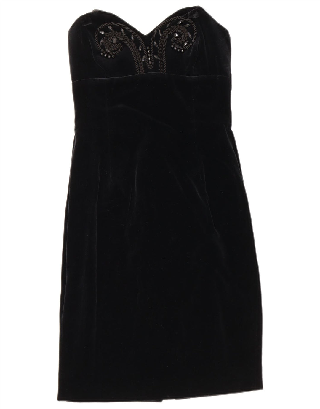 MAX MARA Vestido sin tirantes de terciopelo Pianoforte para mujer IT 40 Small Black Cotton