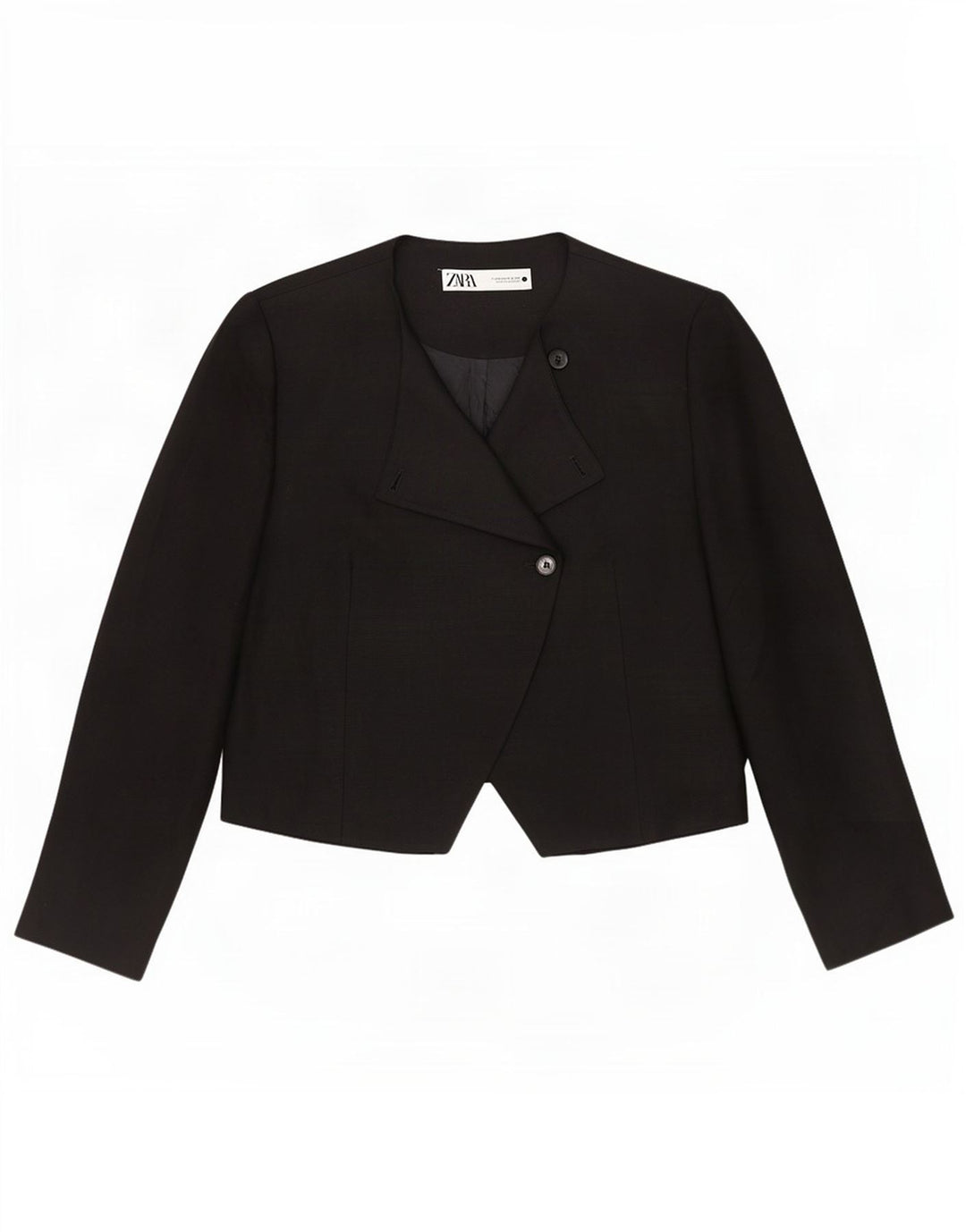 Zara Mujer Chaqueta Blazer De 1 Botón UK 40 XL Viscosa Negra