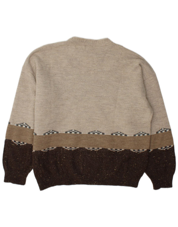 Incognito Jersey de cuello redondo para hombre IT 56/58 XL Beige Colorblock