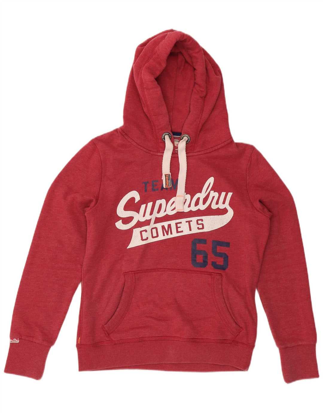 SUPERDRY Jersey con capucha gráfica para mujer UK 46 Large Red Cotton