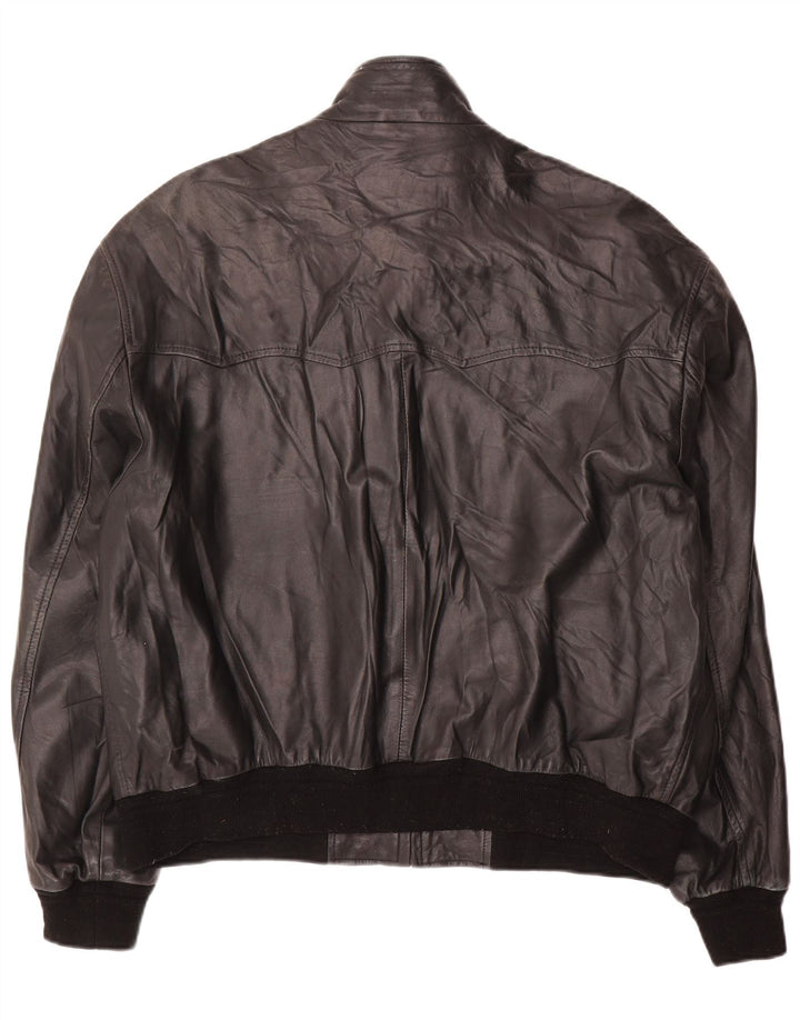 Conbipel Chaqueta Bomber De Cuero Para Hombre IT 54 XL Cuero Negro